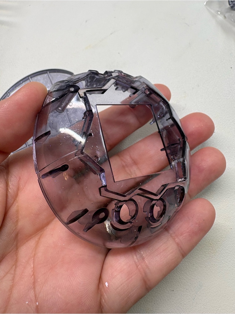 Tamagotchi Paradise Clear Grey Sparkle Shell Replacement